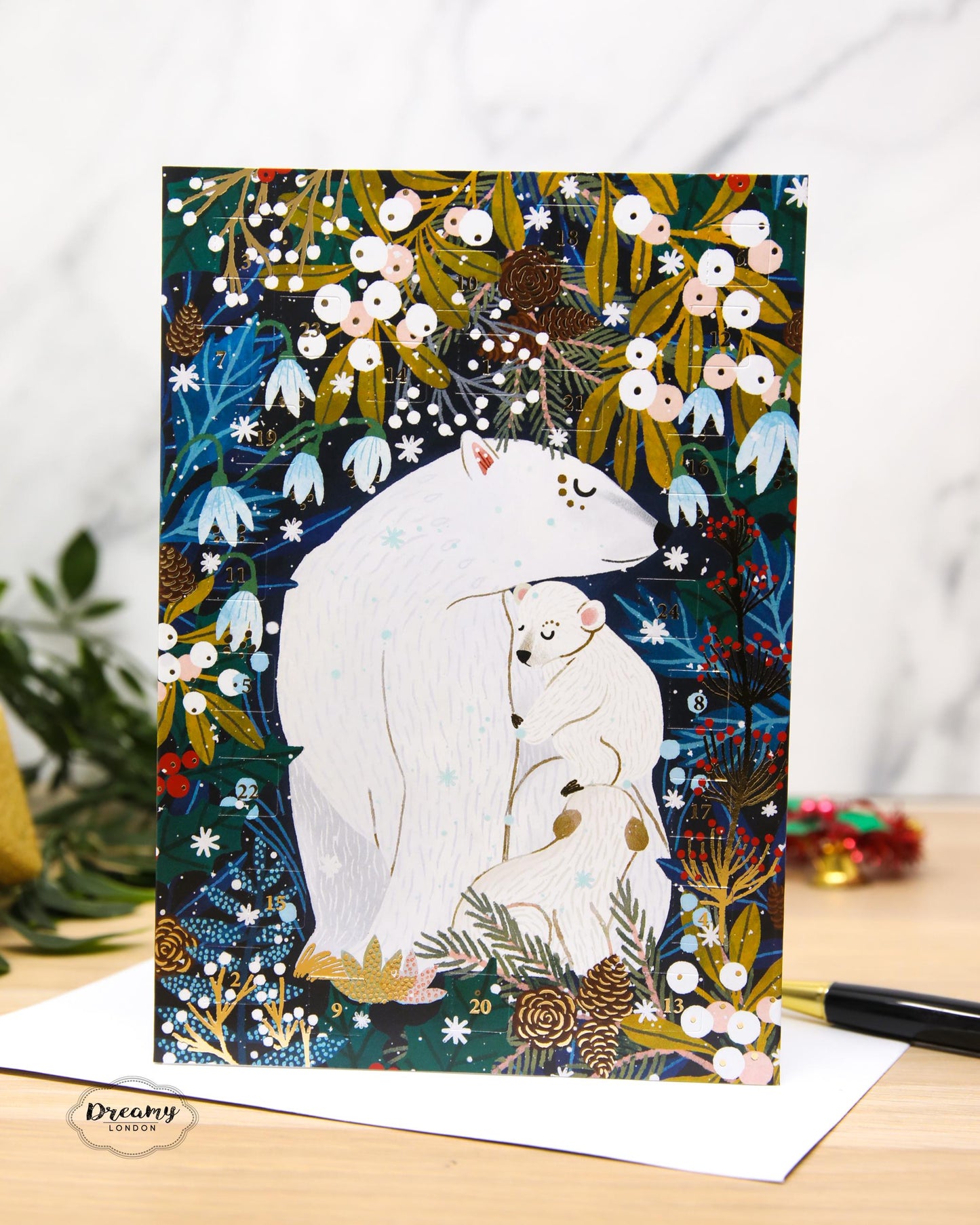 Polar Bear Advent Calendar Card