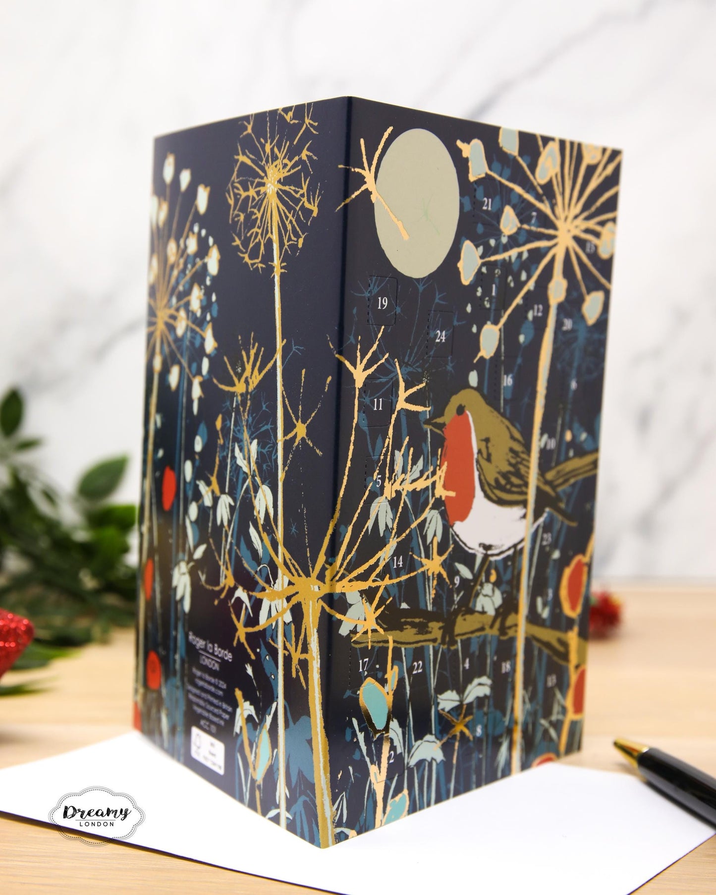 Christmas Robin Advent Calendar Card