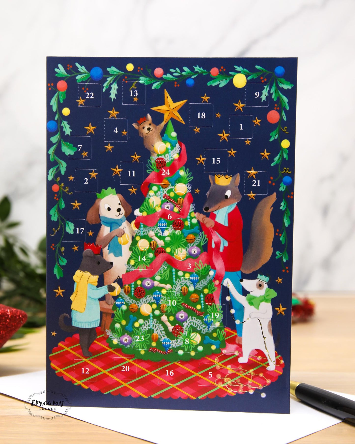 Partying Animal Advent Calendar Card