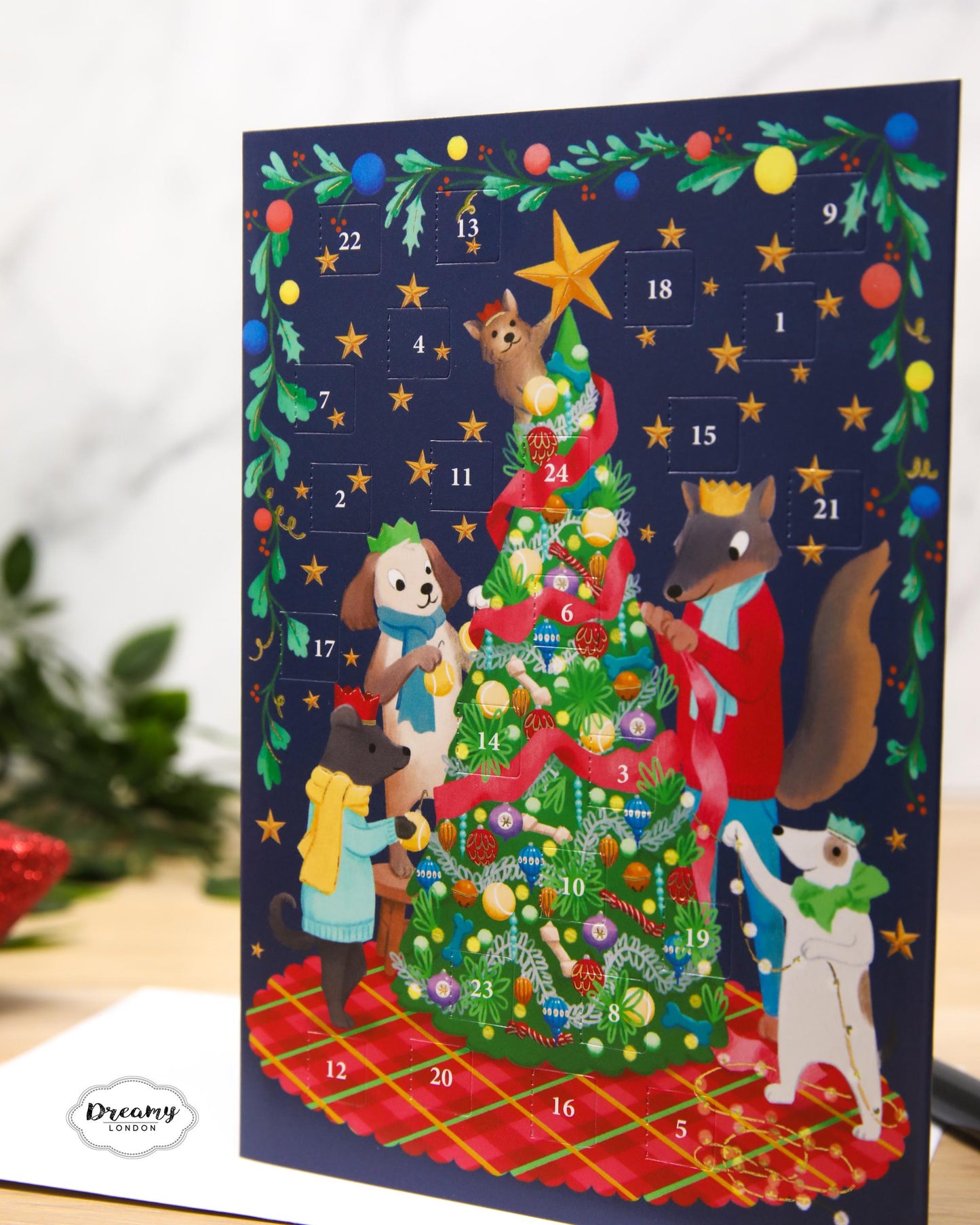 Partying Animal Advent Calendar Card