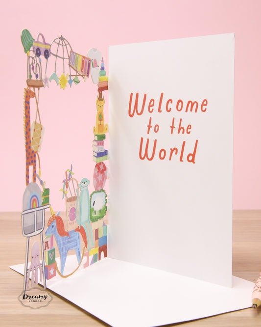 Welcome to the World New Baby Laser cut Card