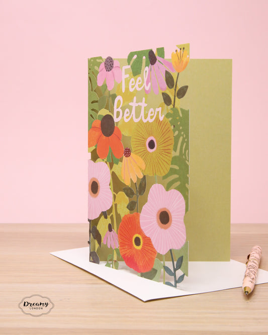 Poppies Feel Better Laser cut Card