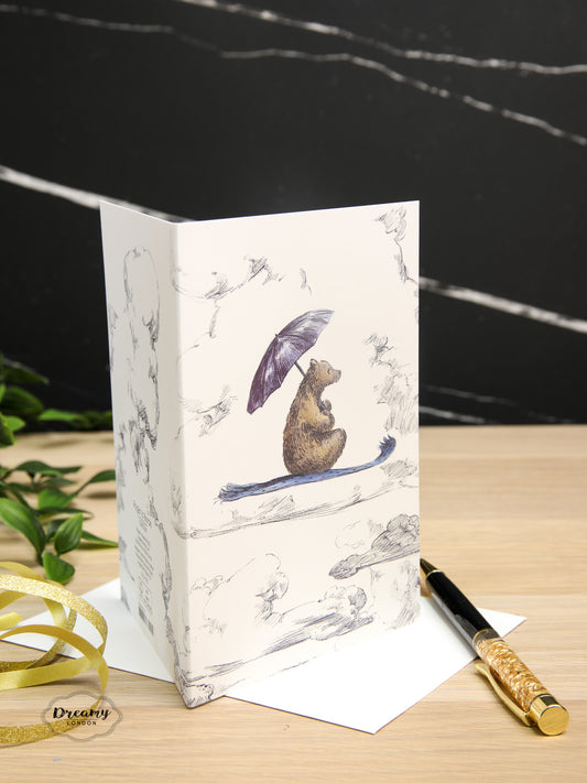 Bear Riding a Mat Greeting Card