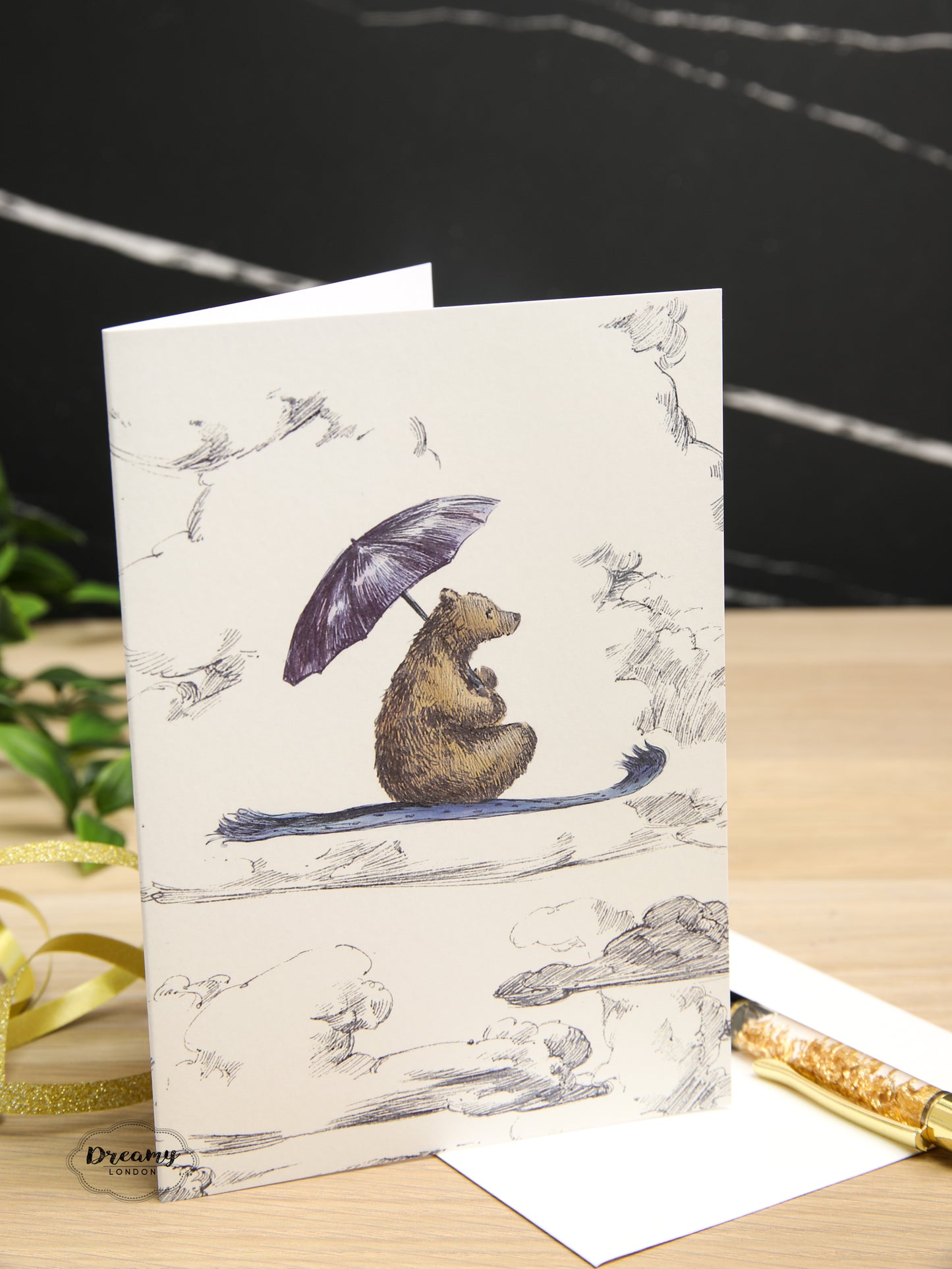 Bear Riding a Mat Greeting Card
