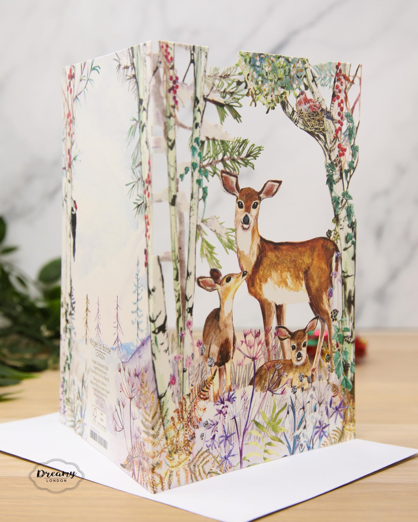Laser Cut Mother Deer Christmas Card