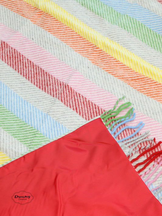 Stripe Herringbone Rainbow Waterproof Picnic Blanket