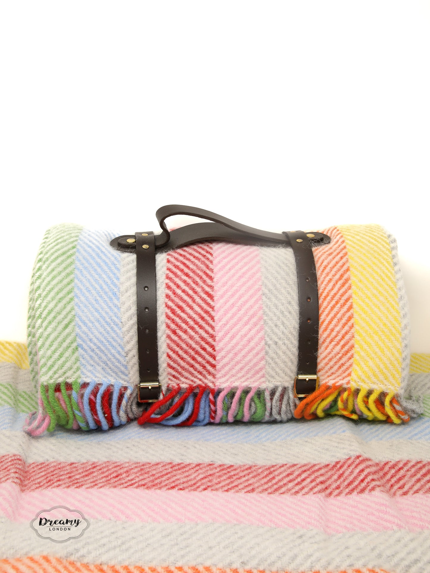 Stripe Herringbone Rainbow Waterproof Picnic Blanket