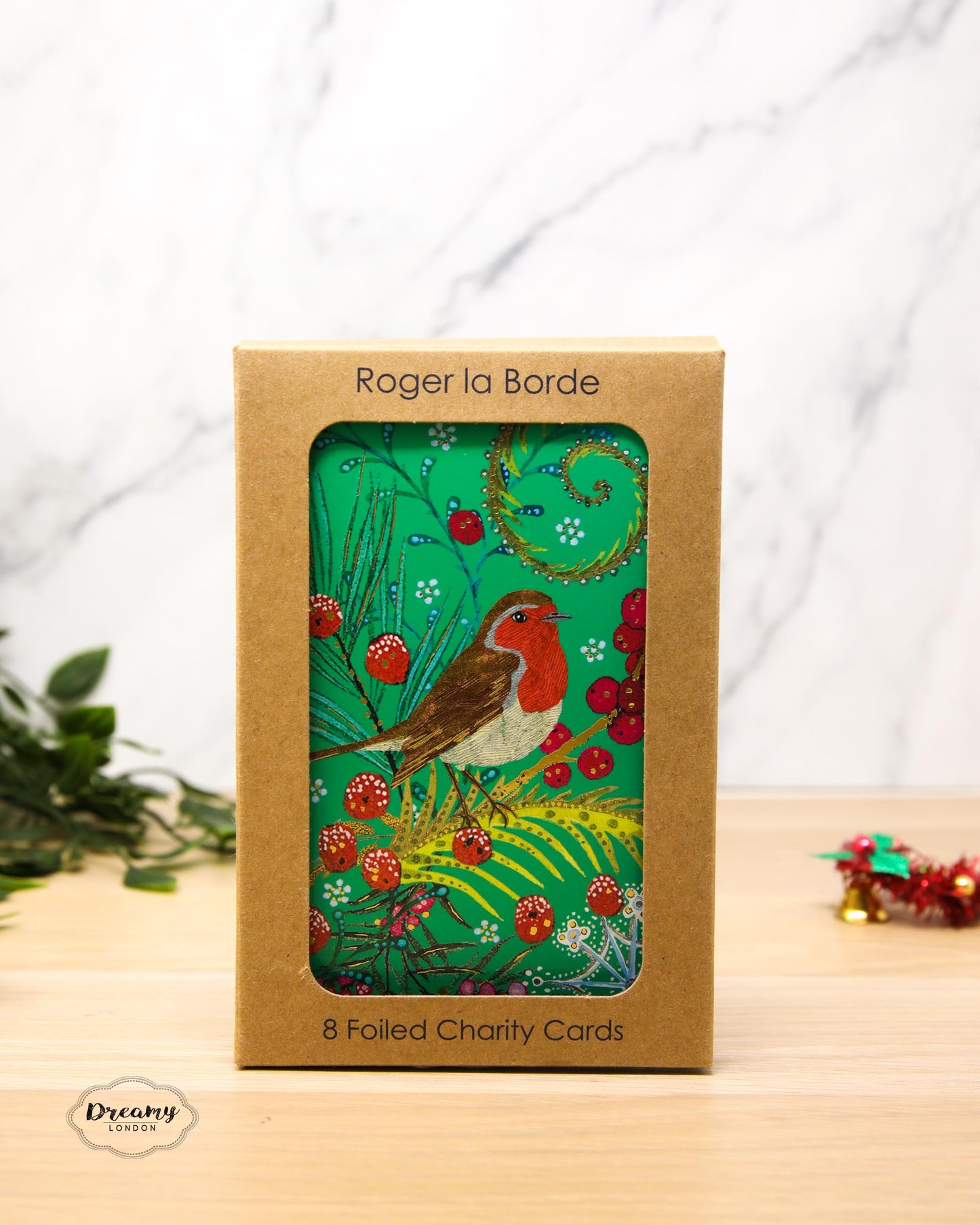 Christmas Robin & Festive Plants Classy Christmas Card Pack