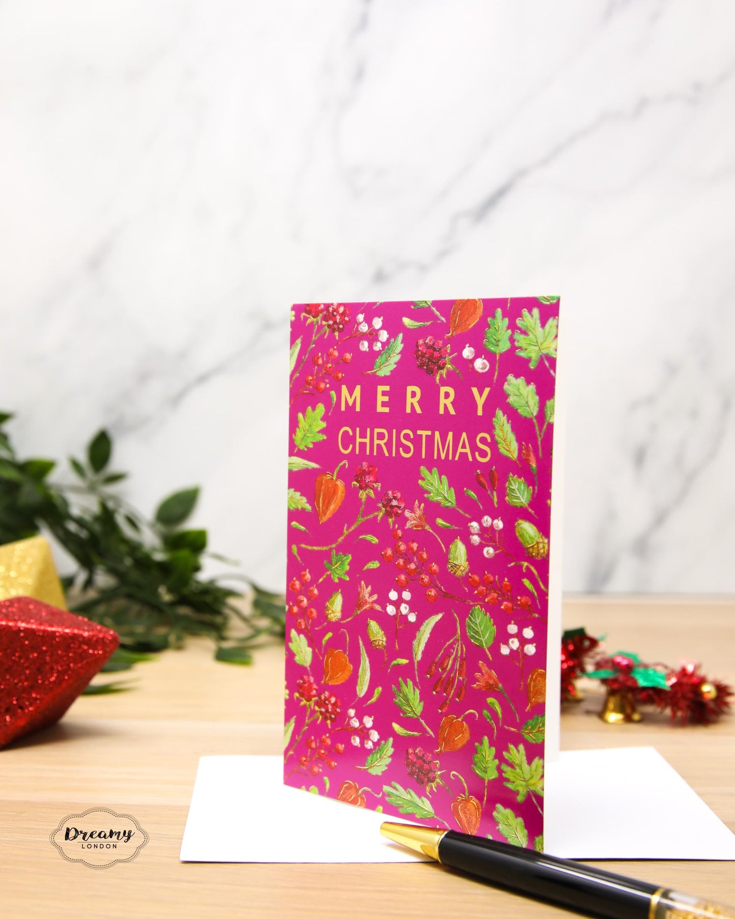 Christmas Robin & Festive Plants Classy Christmas Card Pack
