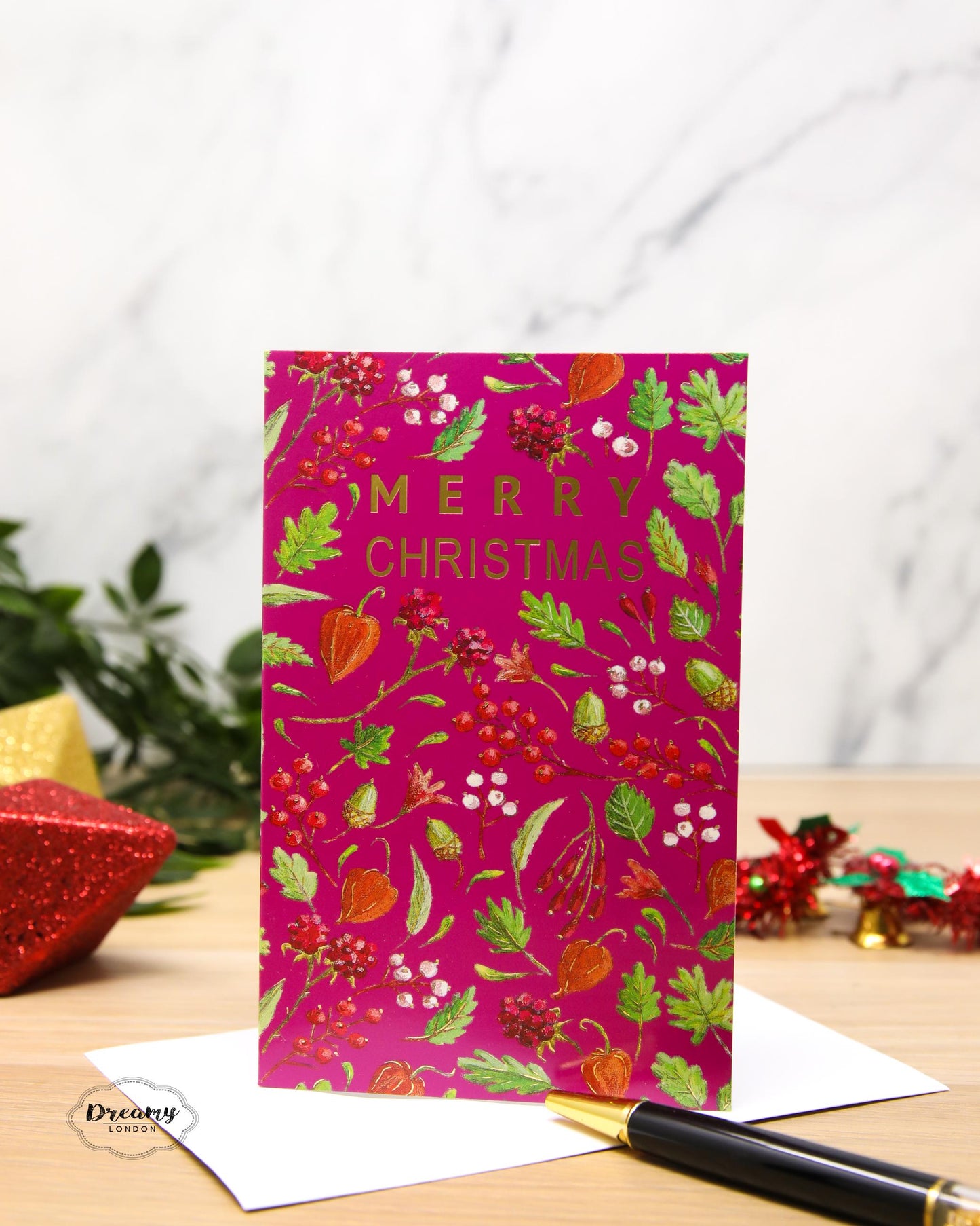 Christmas Robin & Festive Plants Classy Christmas Card Pack