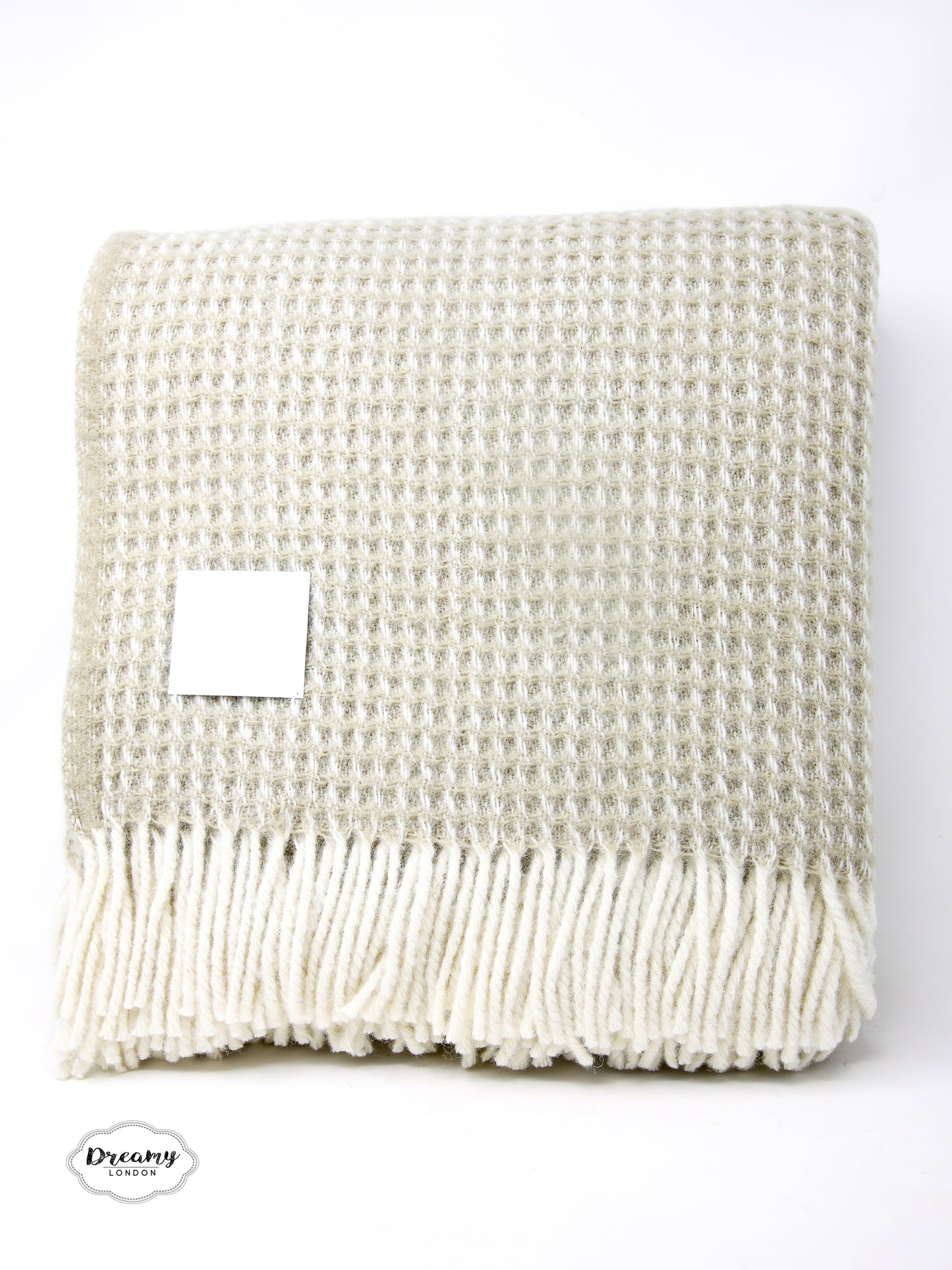 Silver Grey Waffle Wool Throw Blanket