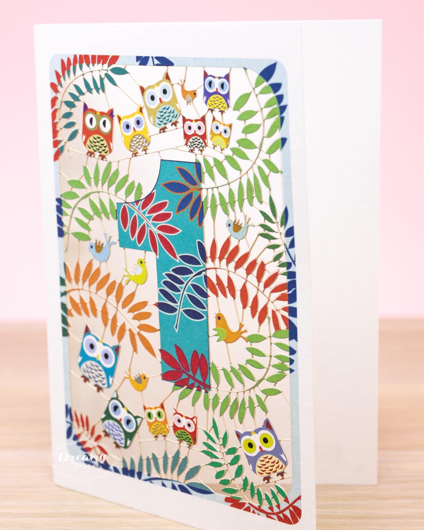 1st Birthday Card Owls Laser Cut - dreamylondon