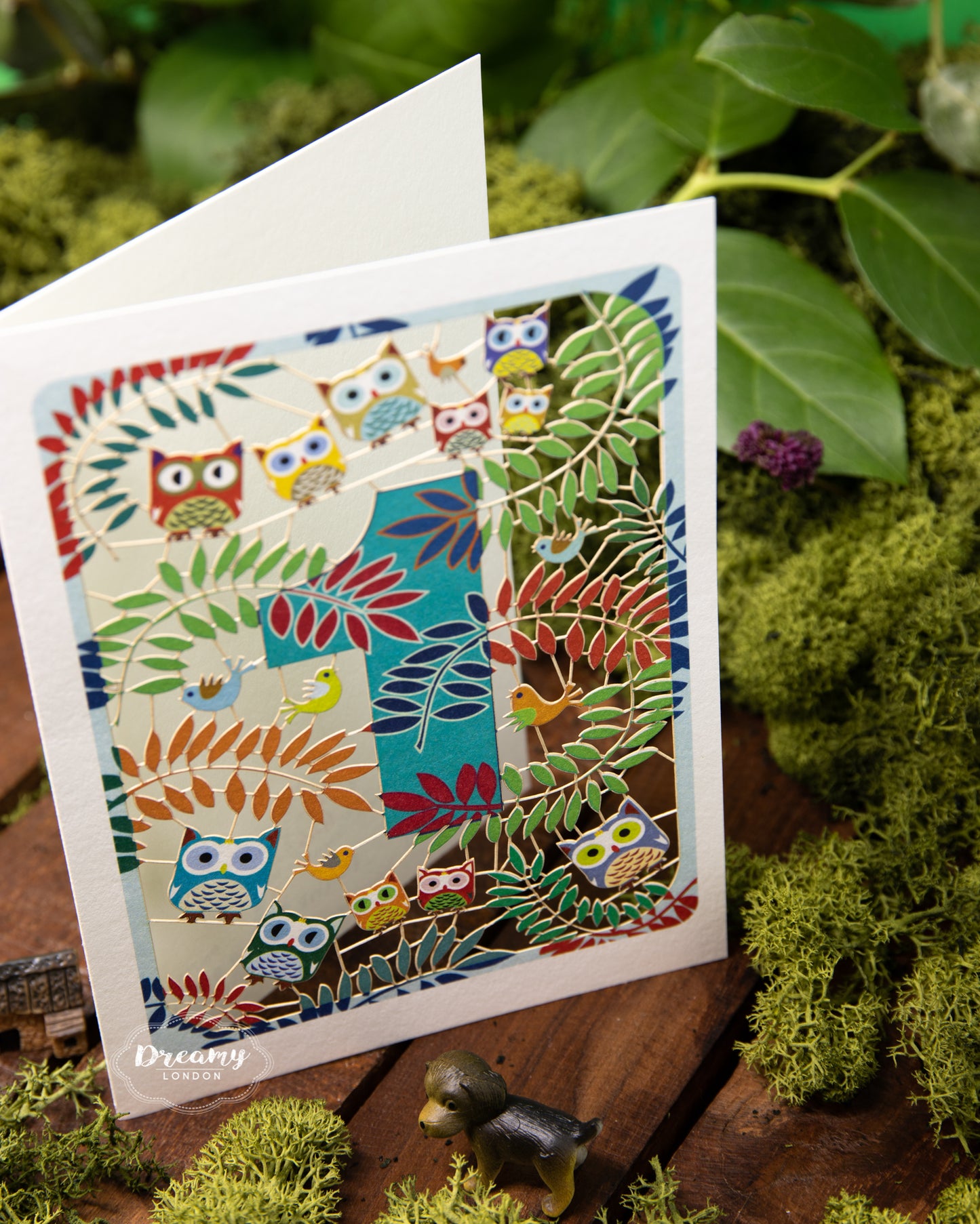 1st Birthday Card Owls Laser Cut - dreamylondon