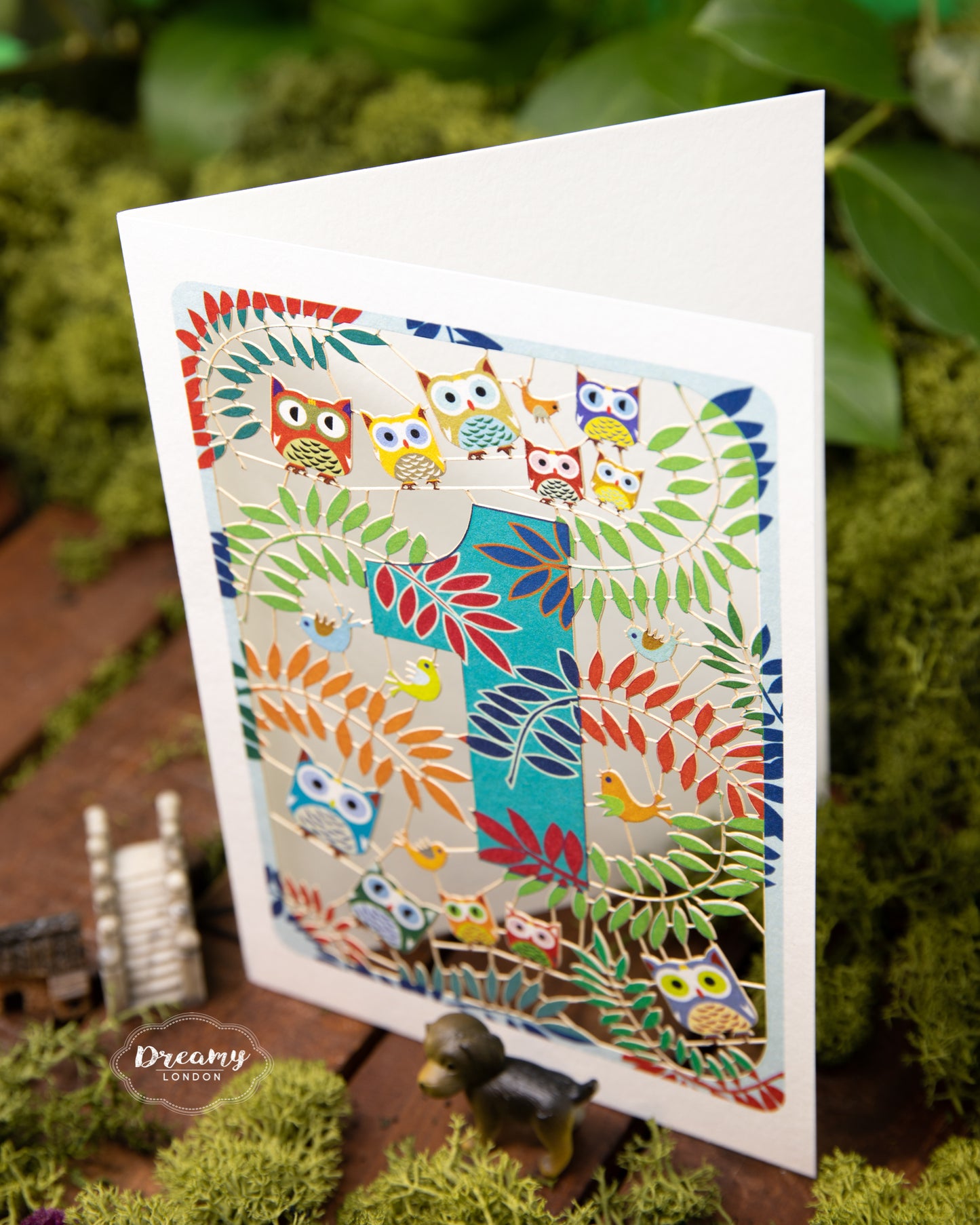 1st Birthday Card Owls Laser Cut - dreamylondon