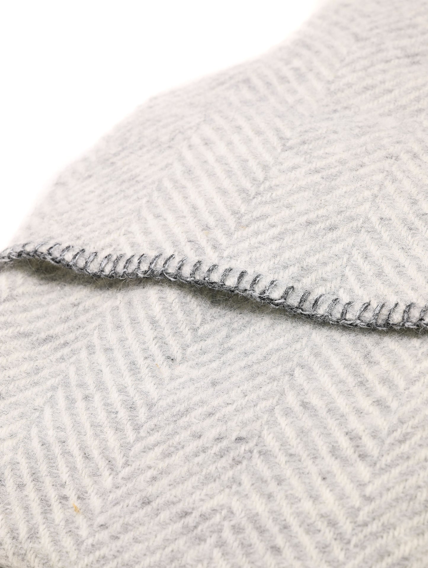 Addison Hot Water Bottle with Herringbone Grey Wool Cover