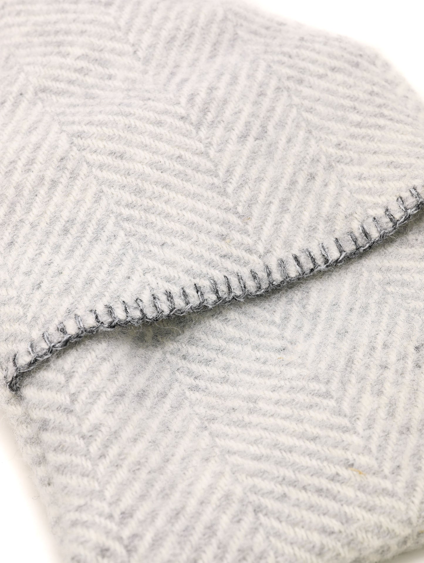 Addison Hot Water Bottle with Herringbone Grey Wool Cover