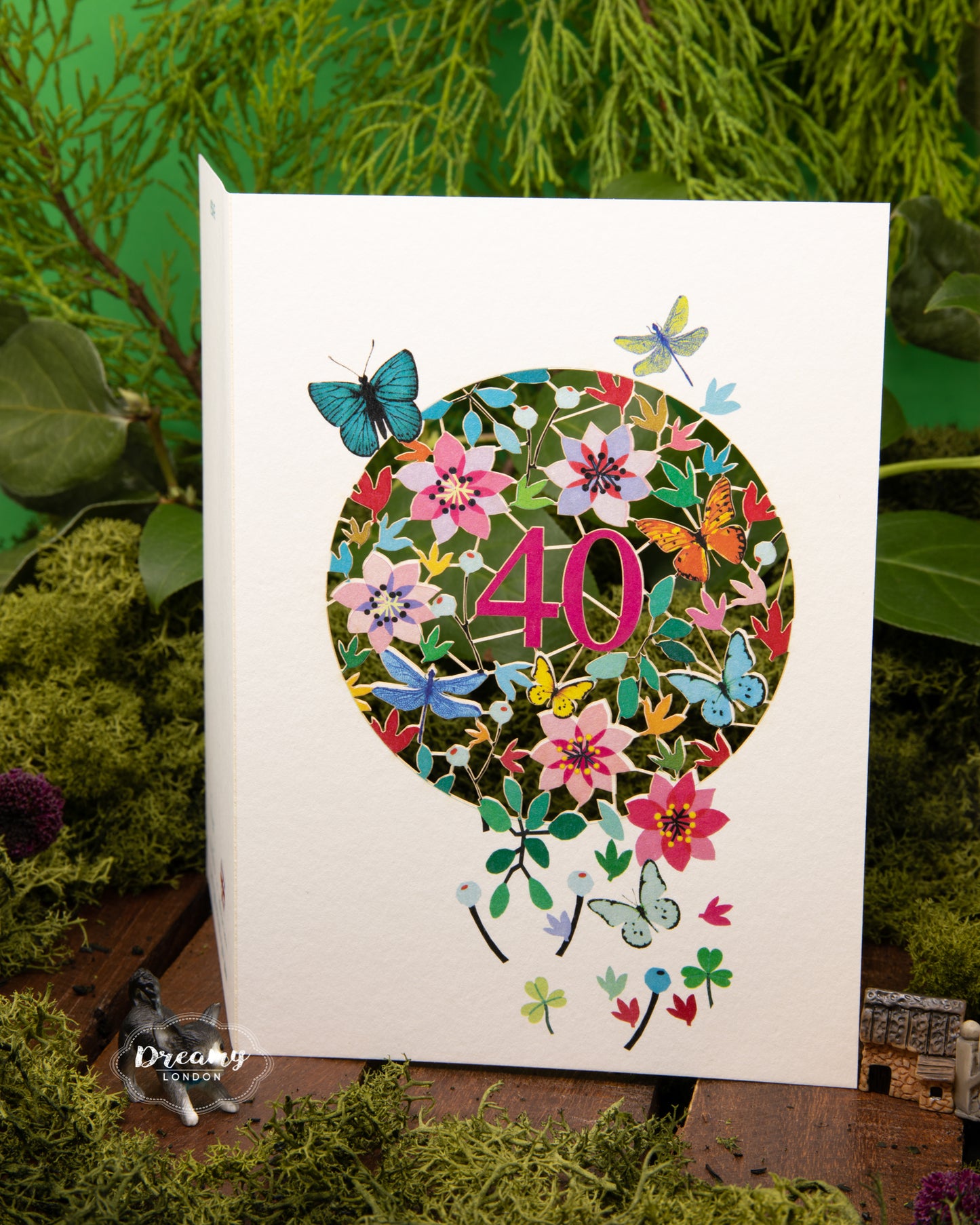 40th Butterflies Birthday Card - dreamylondon