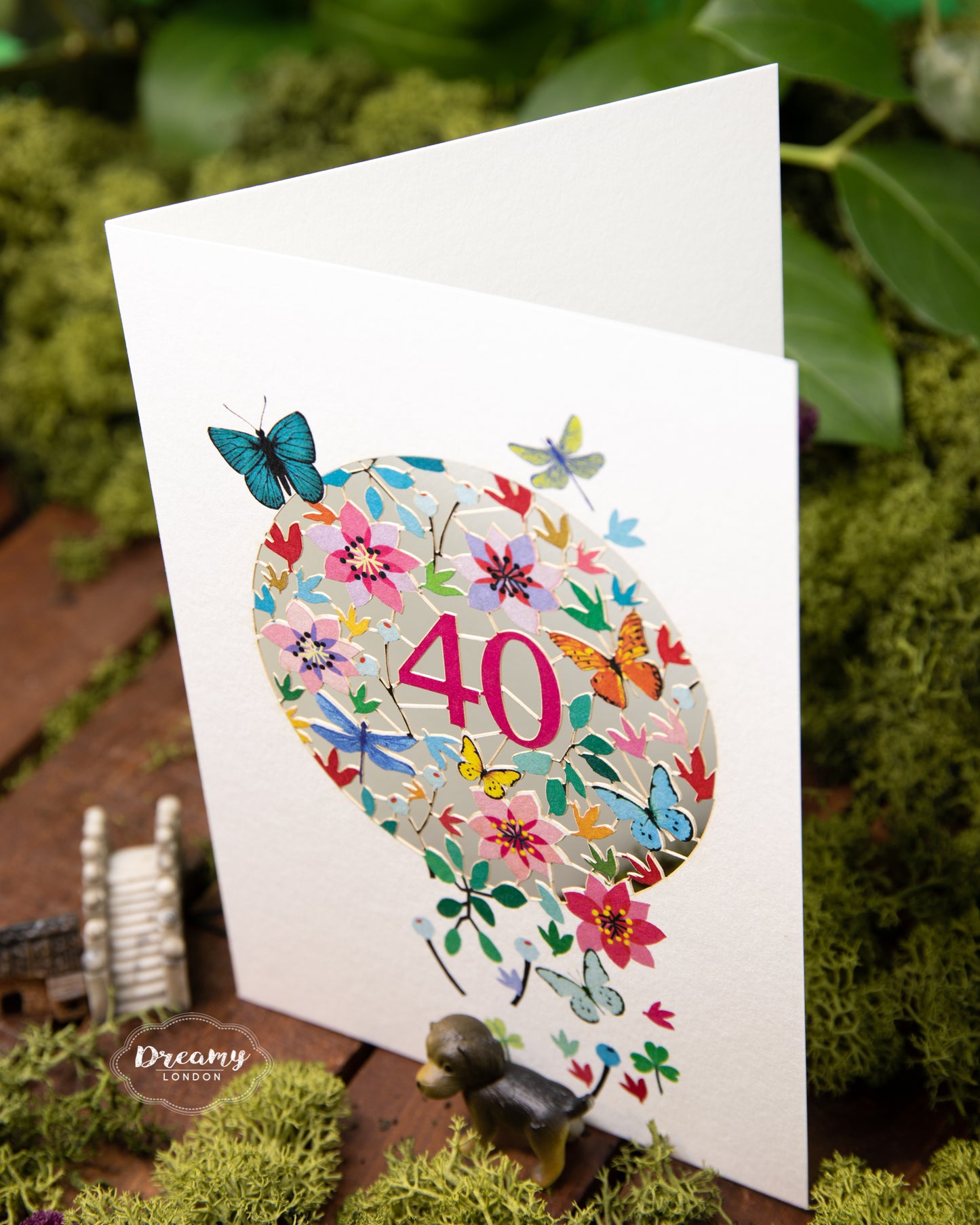 40th Butterflies Birthday Card - dreamylondon