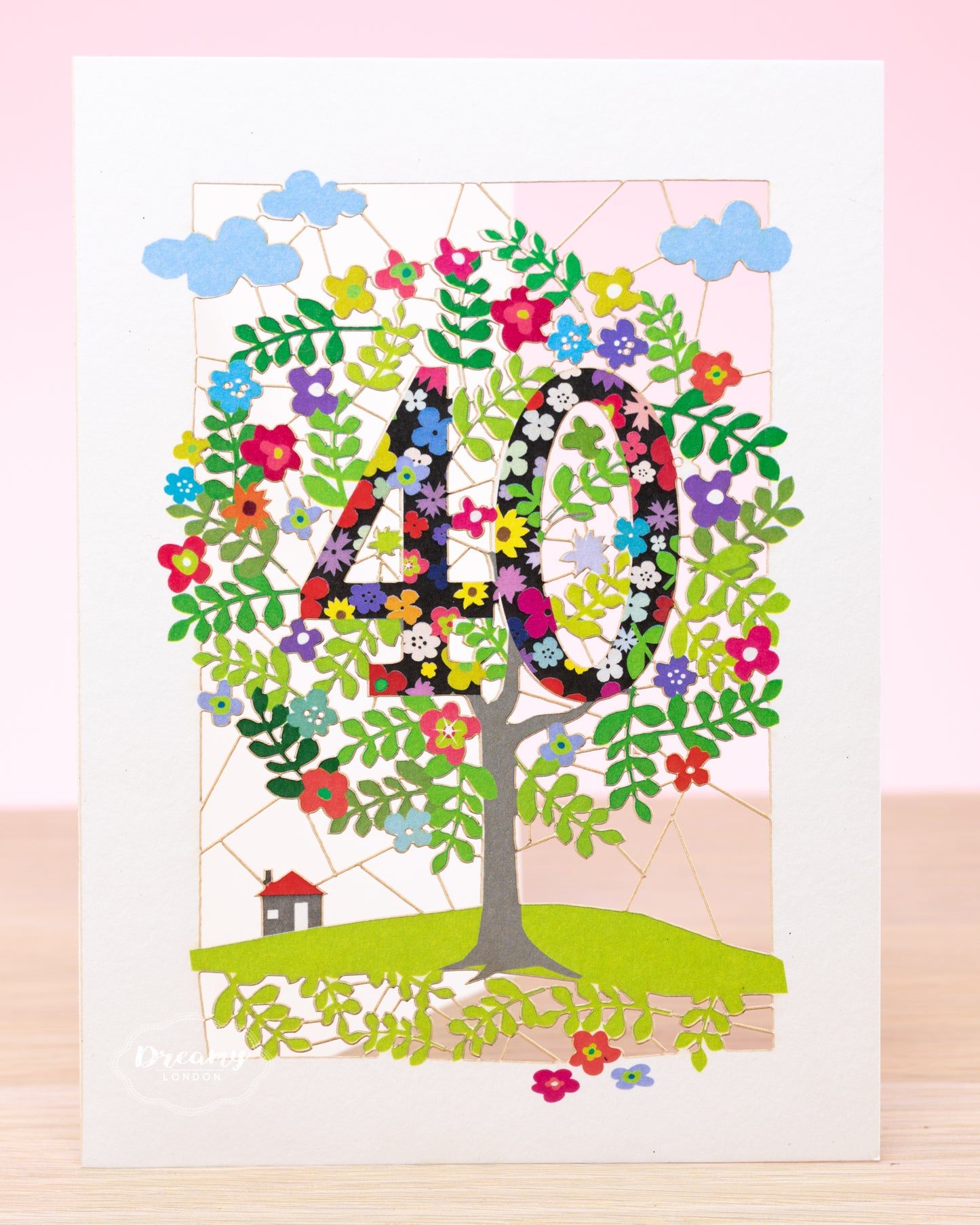 40th Tree of Life Birthday Card - dreamylondon