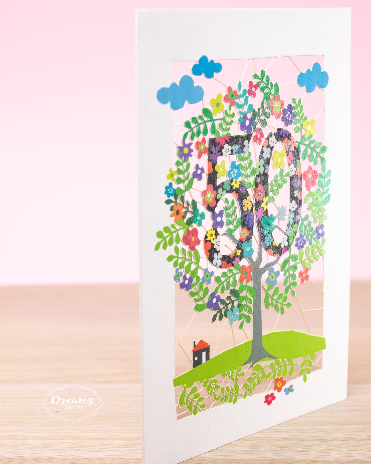 50th Tree of Life Birthday Card - dreamylondon