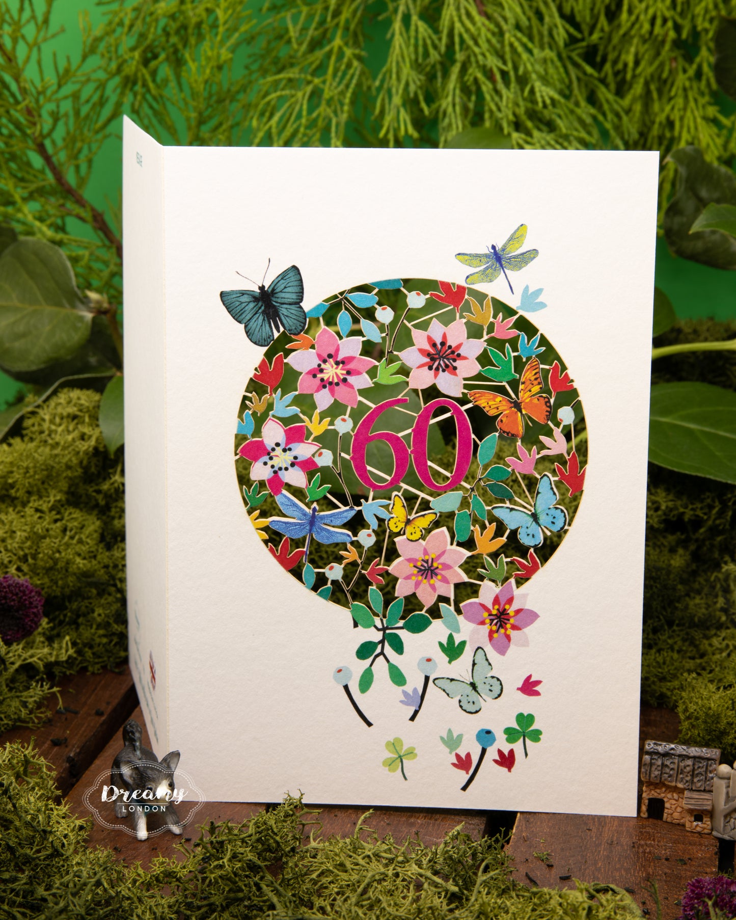 60th Butterflies Birthday Card - dreamylondon