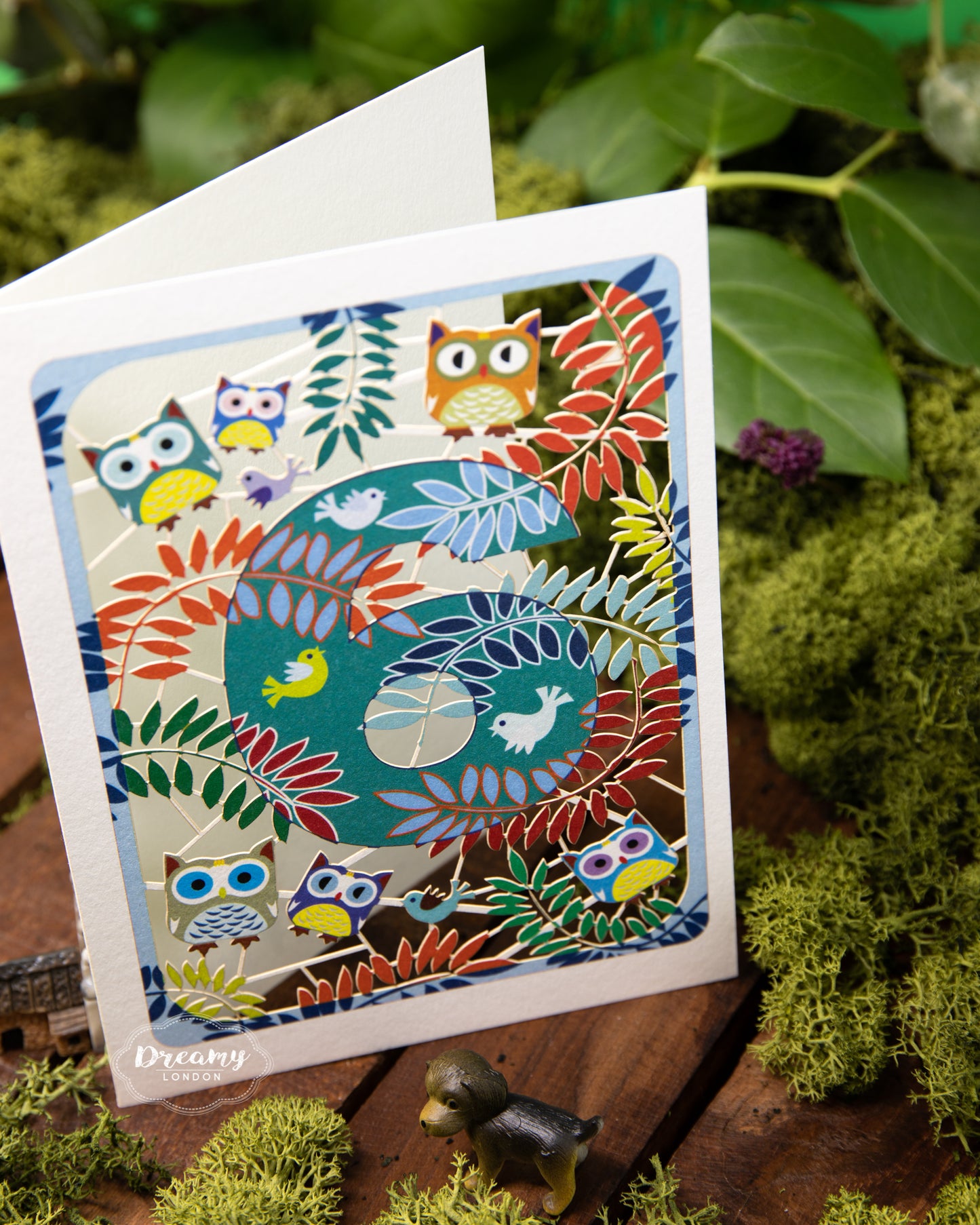 6th Birthday Card Owls Laser Cut - dreamylondon