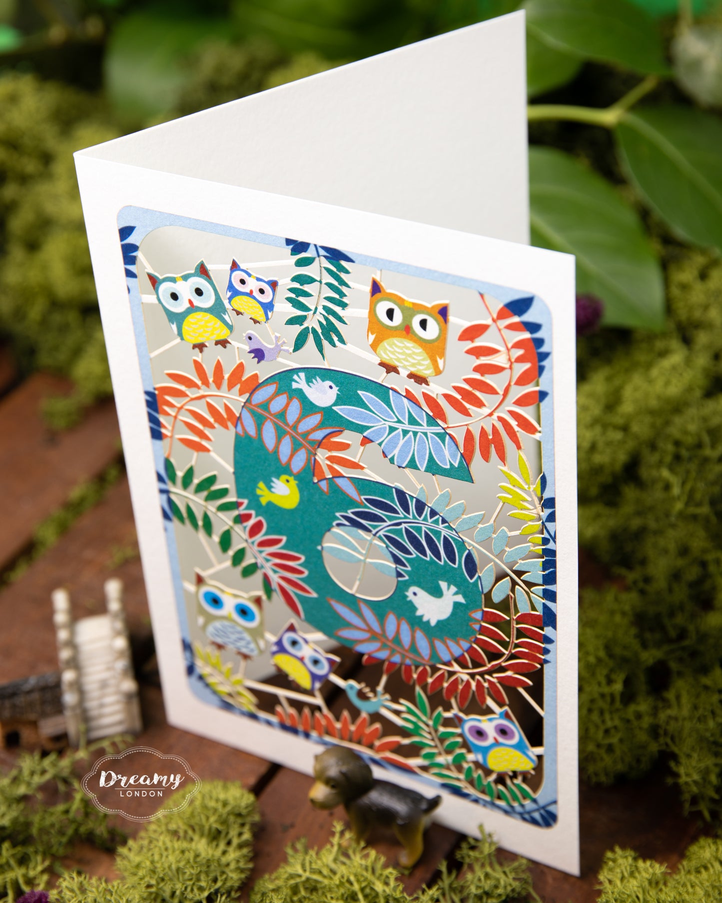 6th Birthday Card Owls Laser Cut - dreamylondon