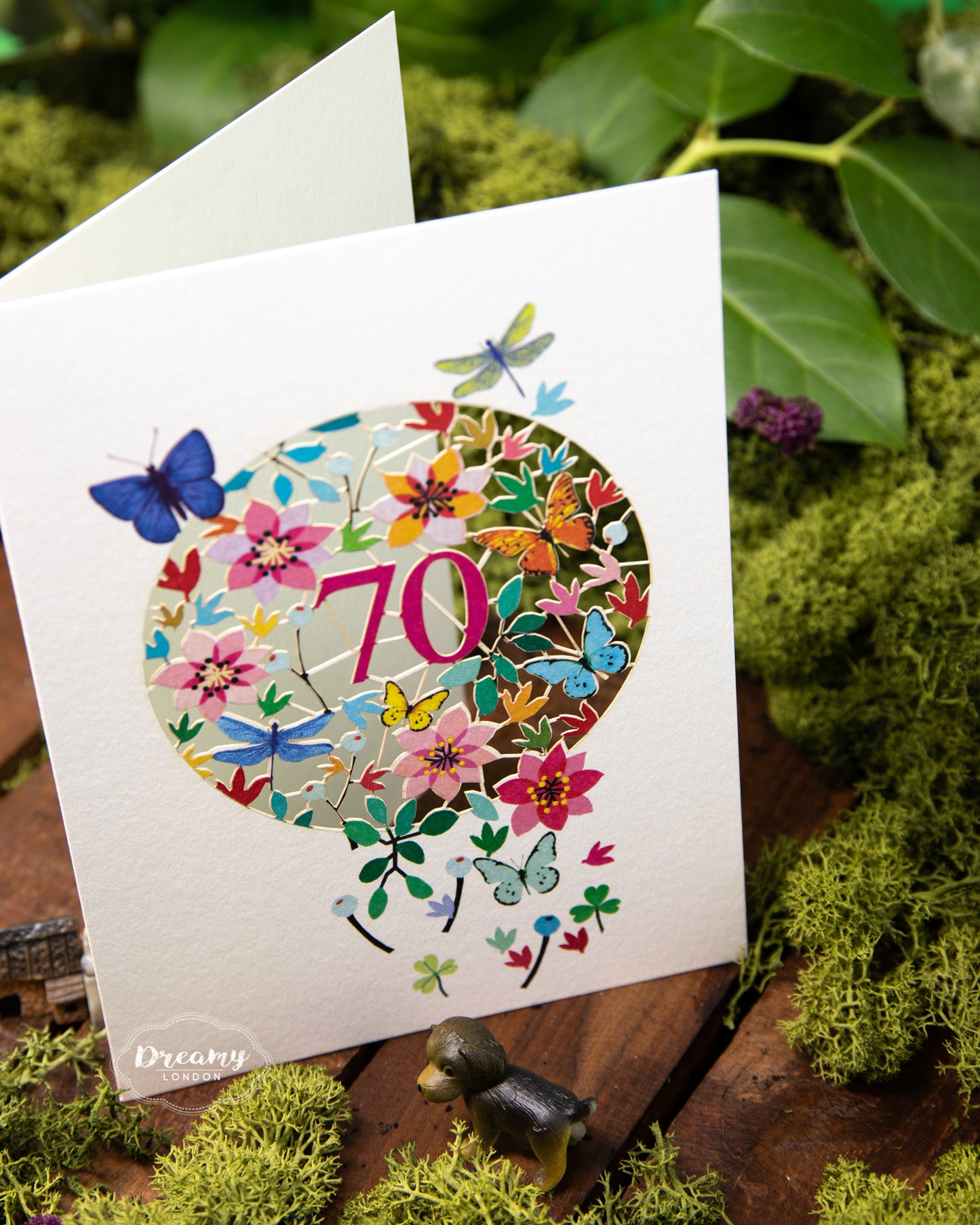 70th Butterflies Birthday Card - dreamylondon