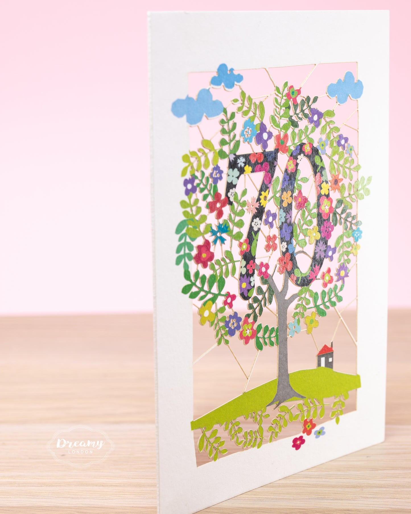 70th Tree of Life Birthday Card - dreamylondon