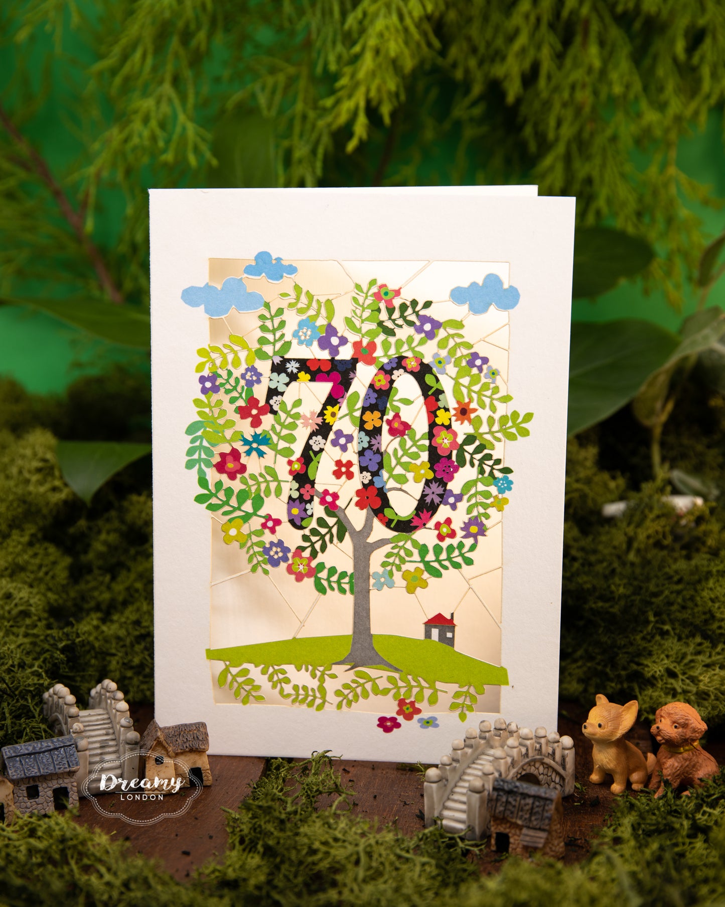 70th Tree of Life Birthday Card - dreamylondon