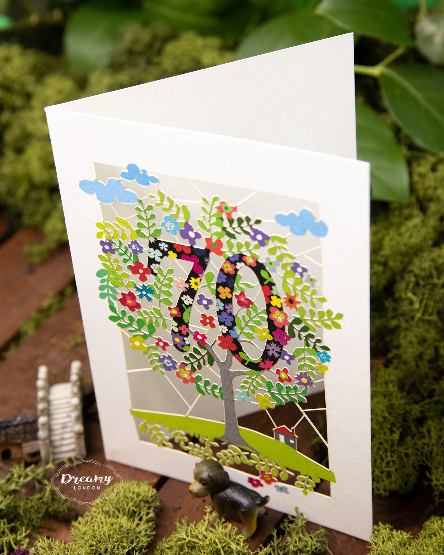 70th Tree of Life Birthday Card - dreamylondon