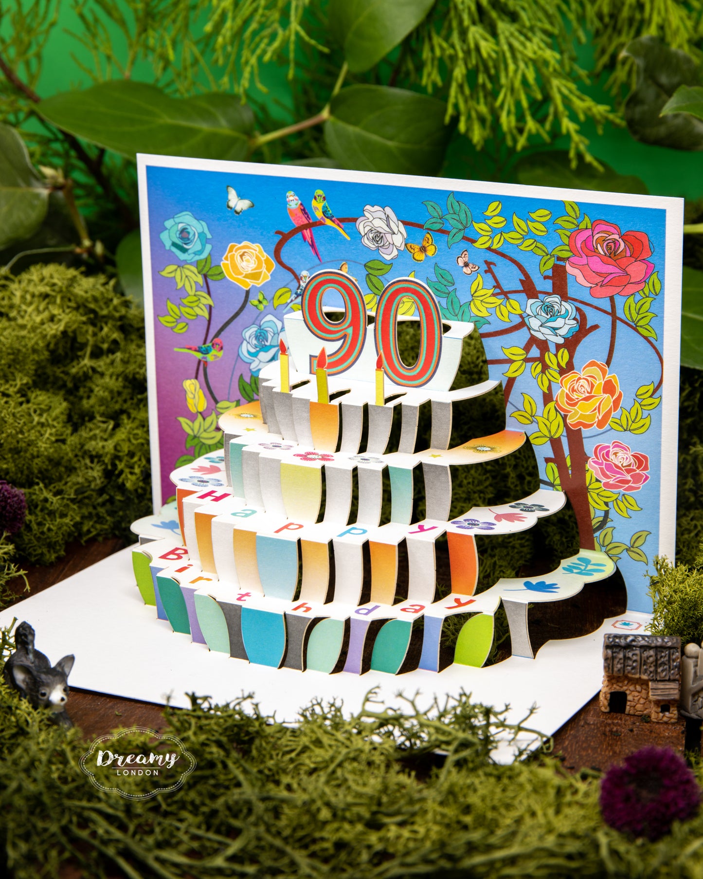 90th Pop-up Birthday Card - Pop Up Card for 90th Birthday - dreamylondon