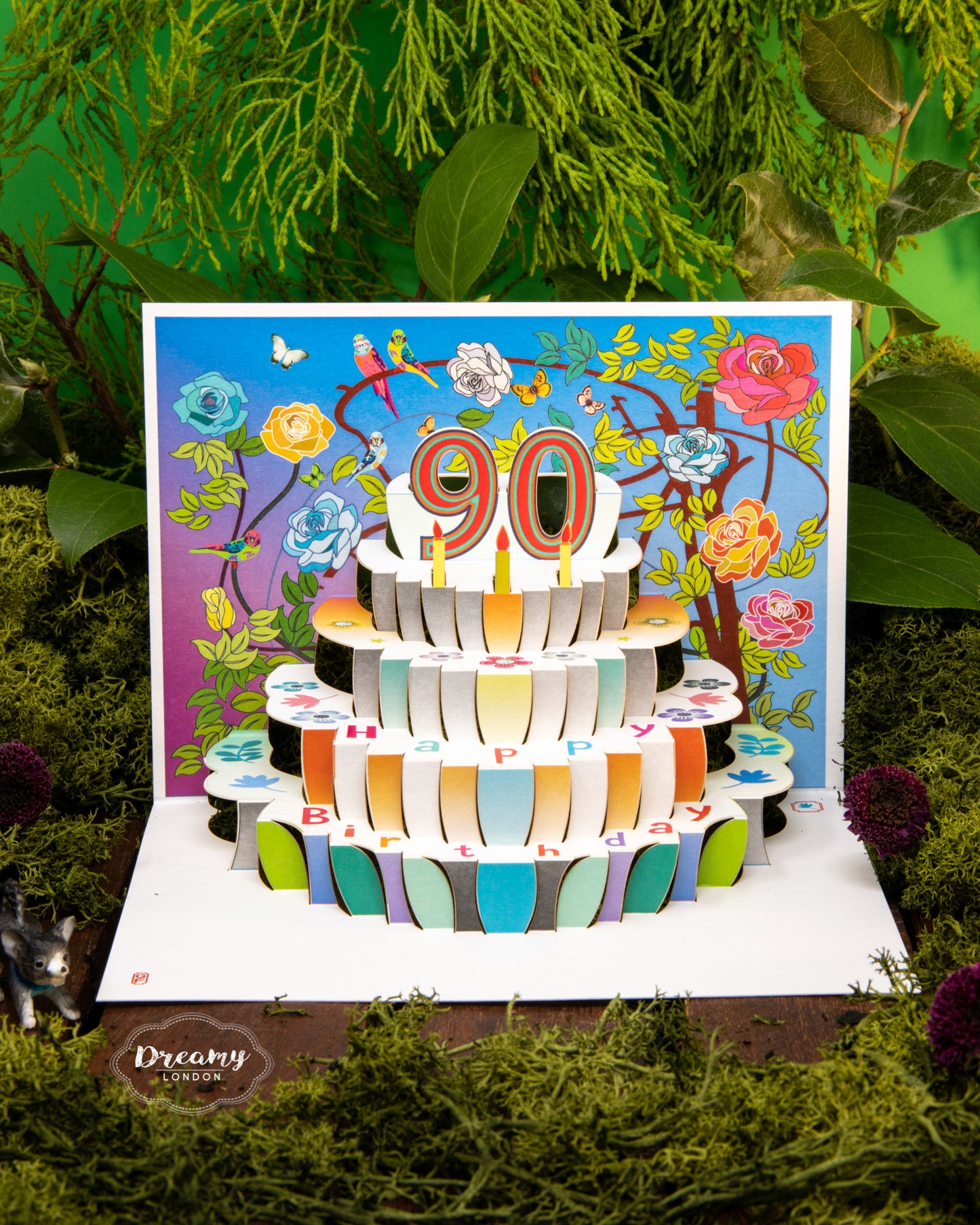 90th Pop-up Birthday Card - Pop Up Card for 90th Birthday - dreamylondon