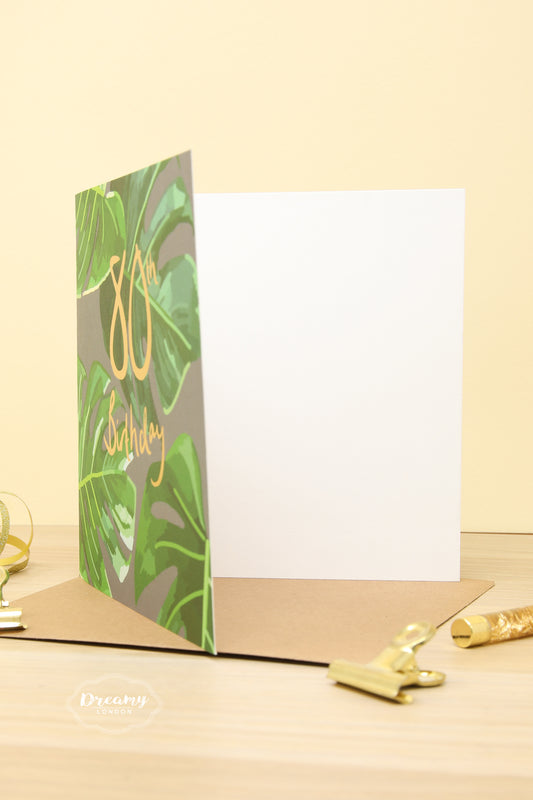 80th Tropical Birthday Card