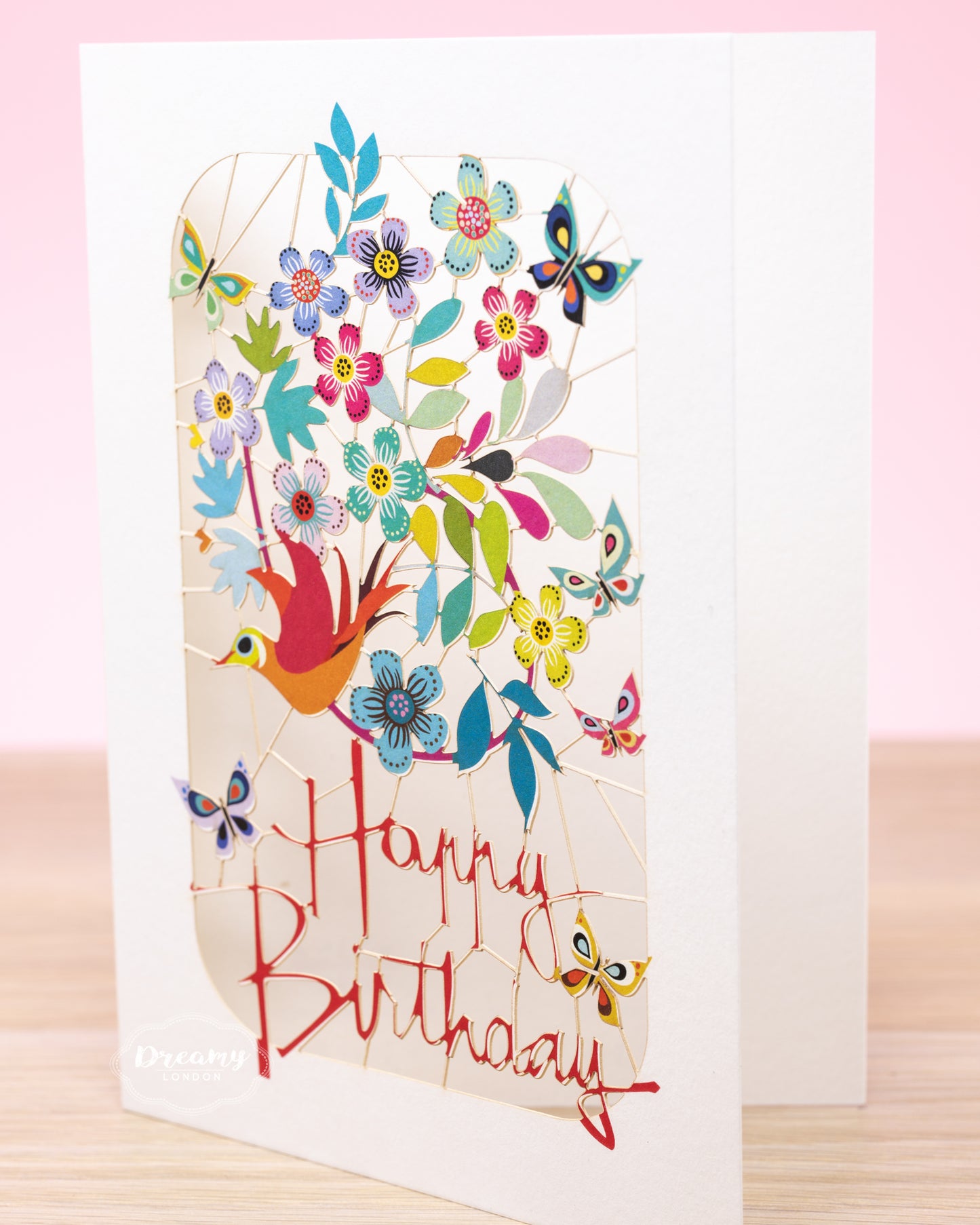 Flying Bird Happy Birthday Card - dreamylondon