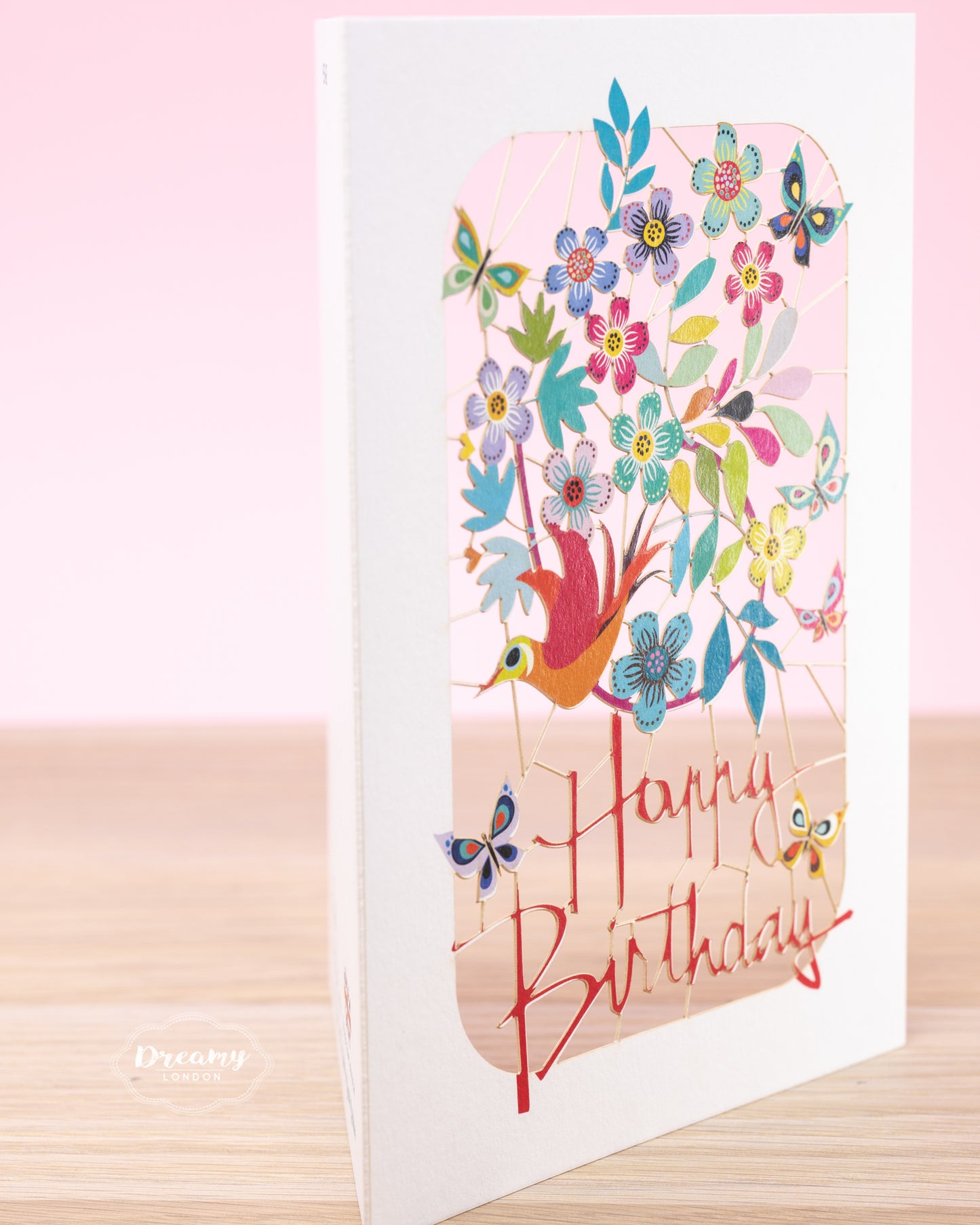 Flying Bird Happy Birthday Card - dreamylondon