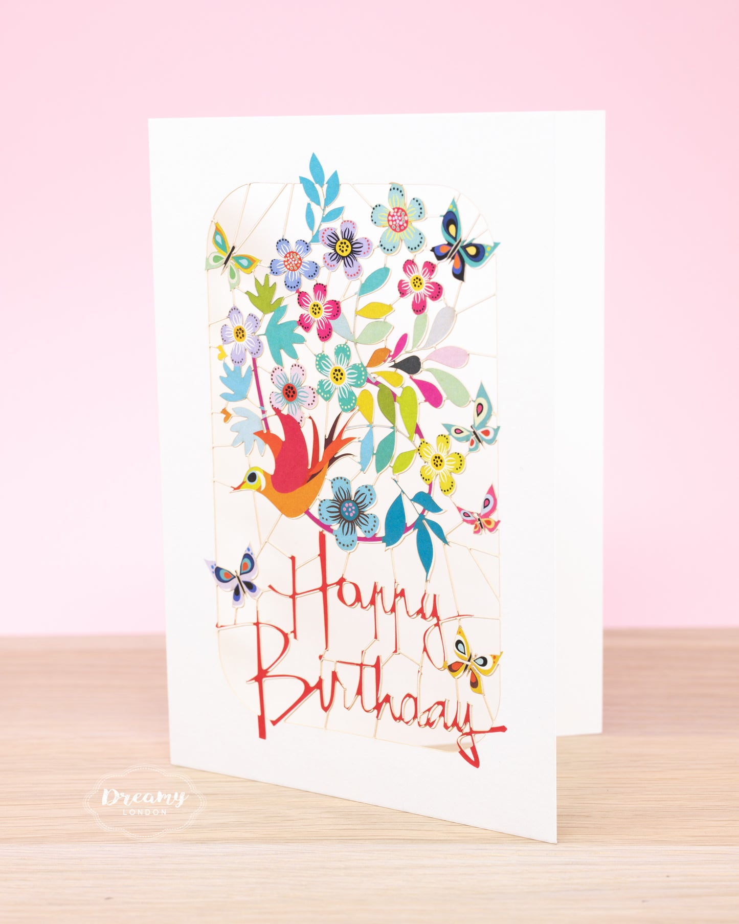 Flying Bird Happy Birthday Card - dreamylondon