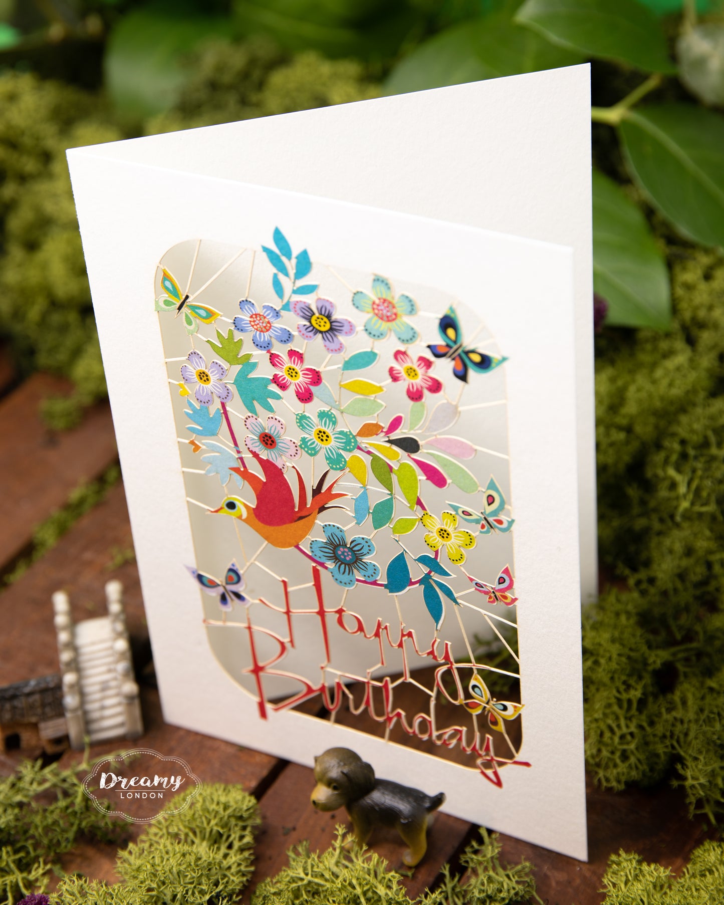 Flying Bird Happy Birthday Card - dreamylondon