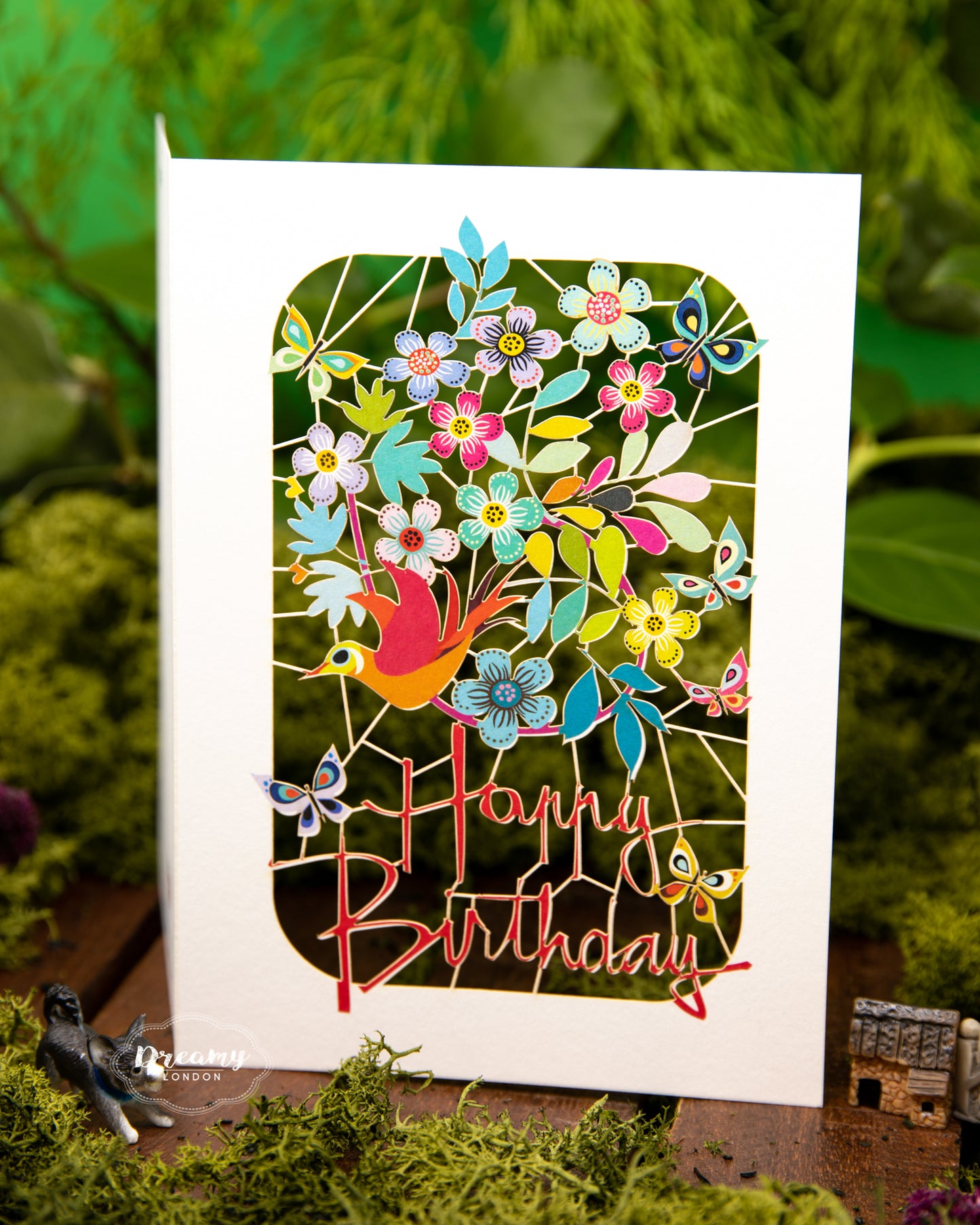 Flying Bird Happy Birthday Card - dreamylondon