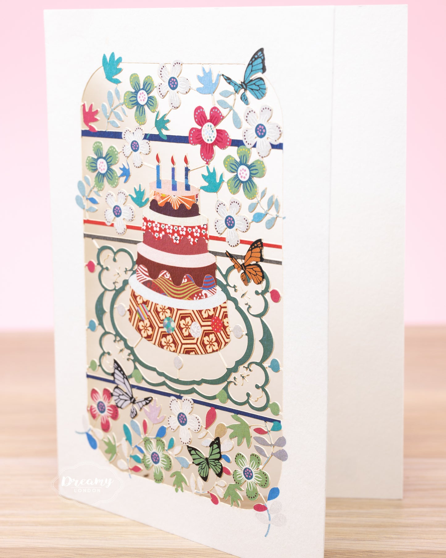 Laser Cut Cake Birthday Card - dreamylondon