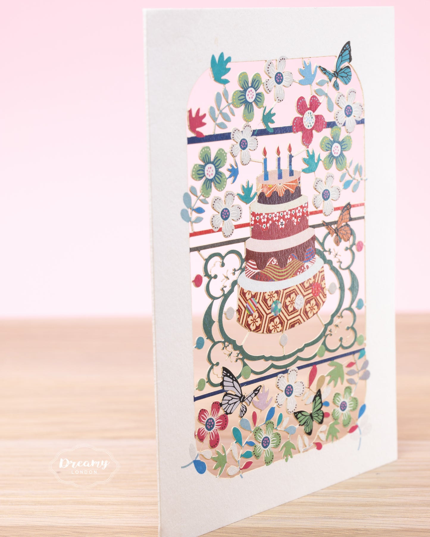 Laser Cut Cake Birthday Card - dreamylondon