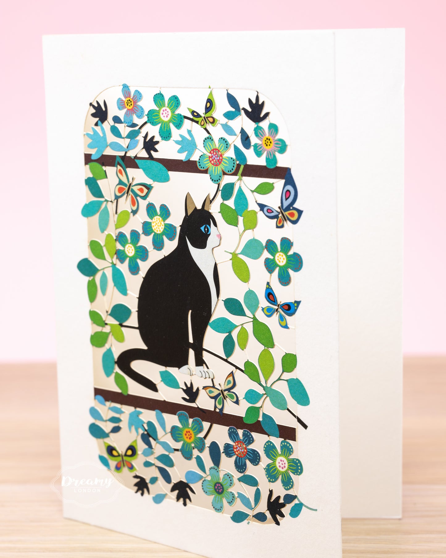 Cat Laser Cut Greeting Card - dreamylondon