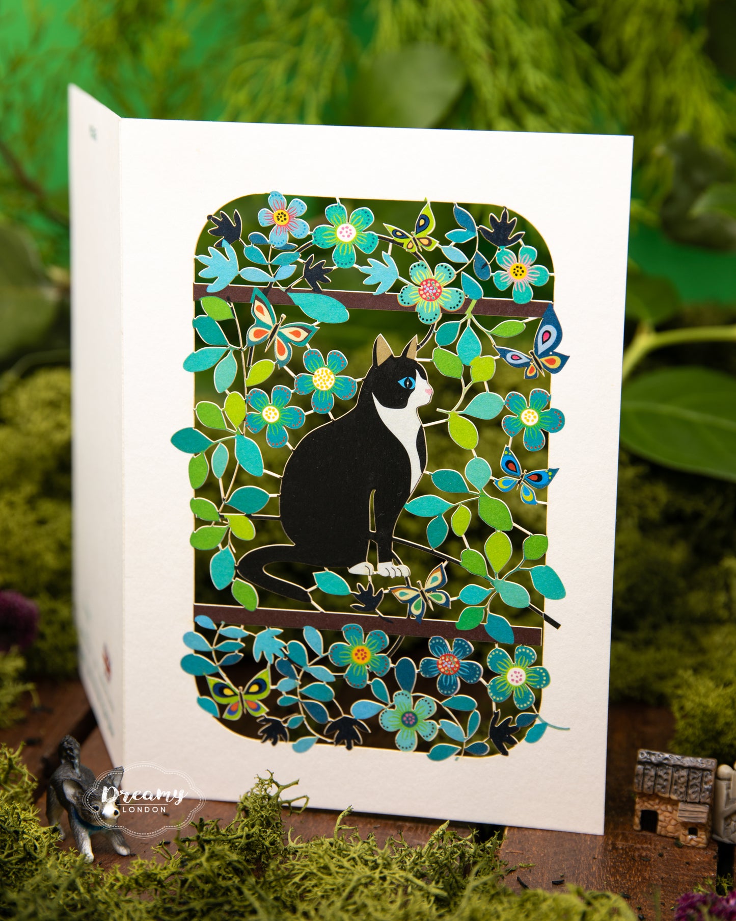 Cat Laser Cut Greeting Card - dreamylondon