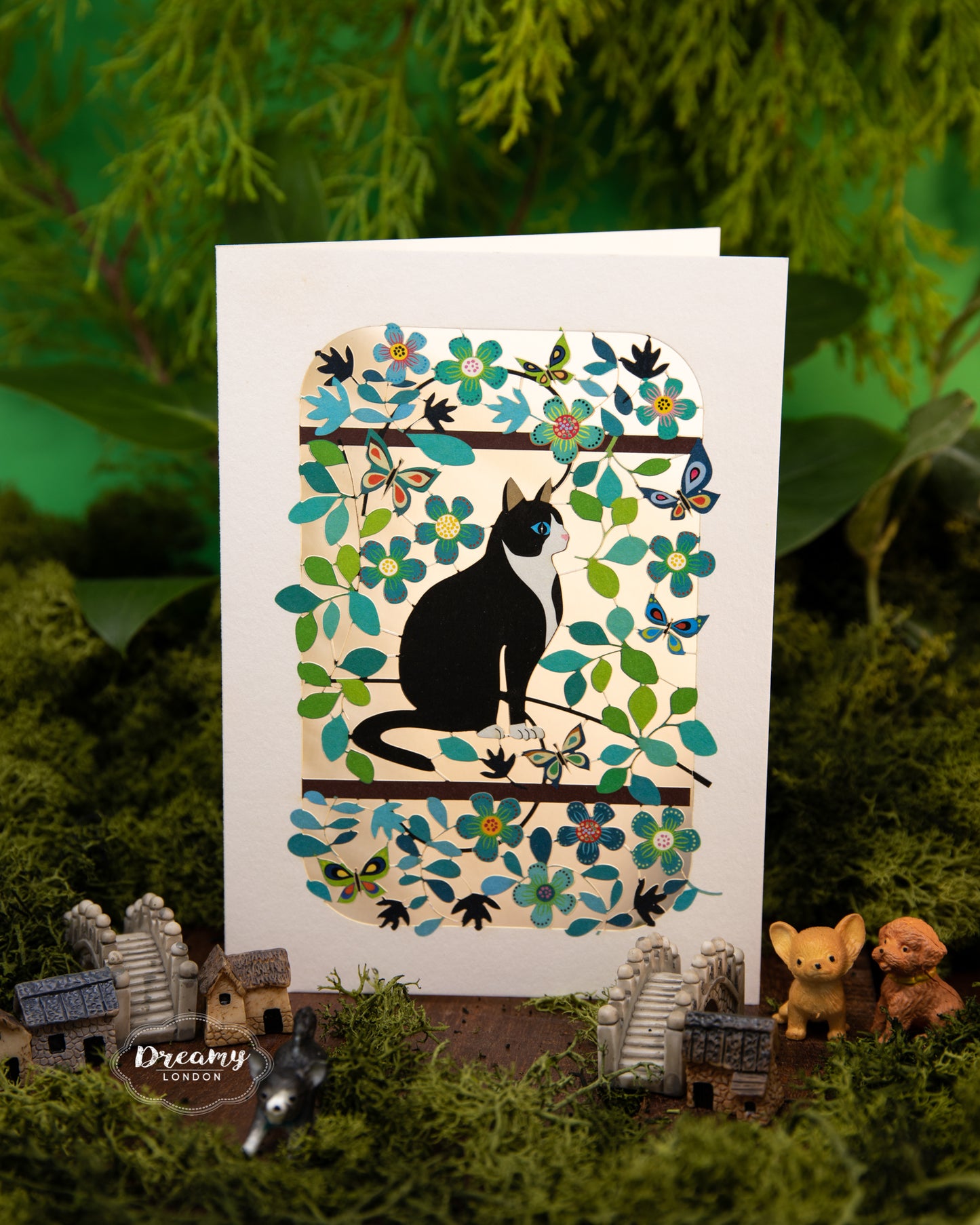 Cat Laser Cut Greeting Card - dreamylondon