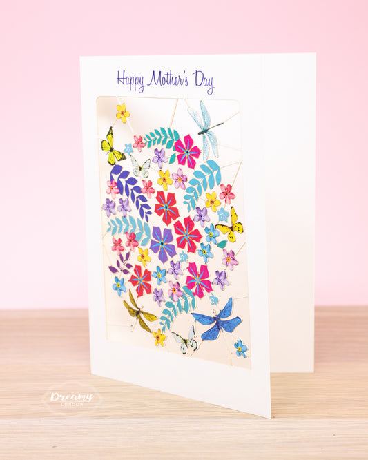 Butterflies Flowers Mother's day card - dreamylondon