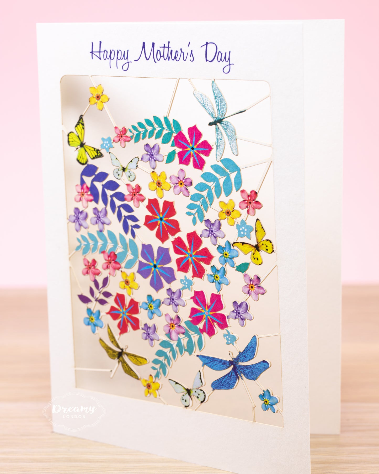 Butterflies Flowers Mother's day card - dreamylondon