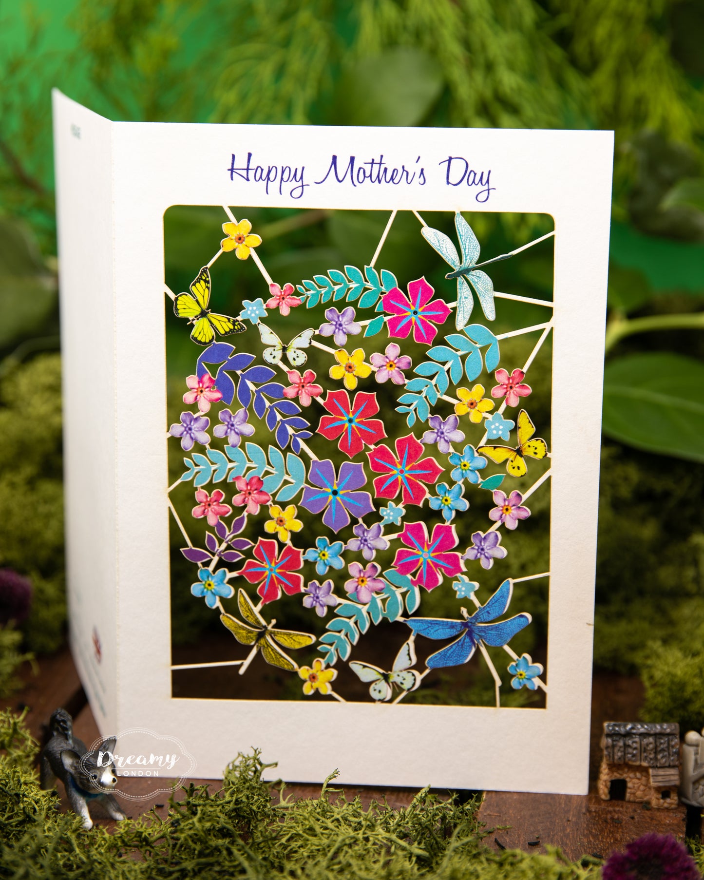 Butterflies Flowers Mother's day card - dreamylondon