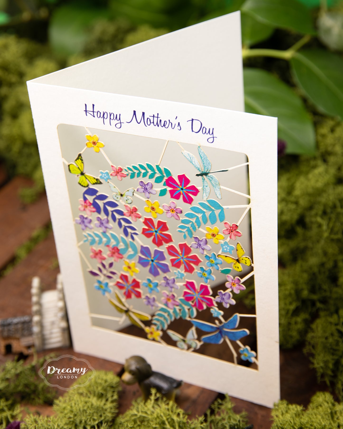 Butterflies Flowers Mother's day card - dreamylondon