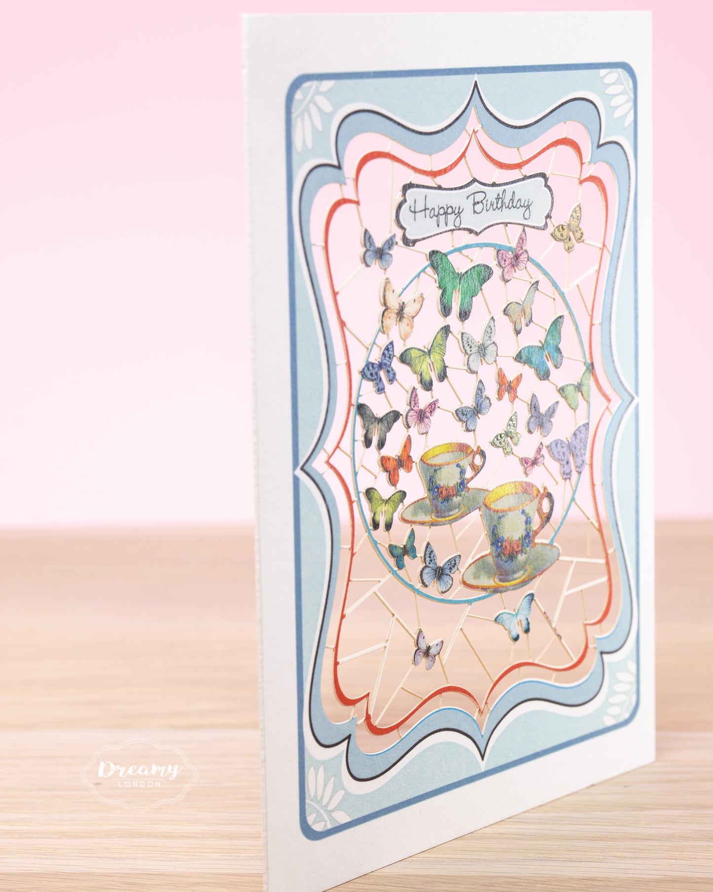 Butterflies and Birthday Tea Card - dreamylondon