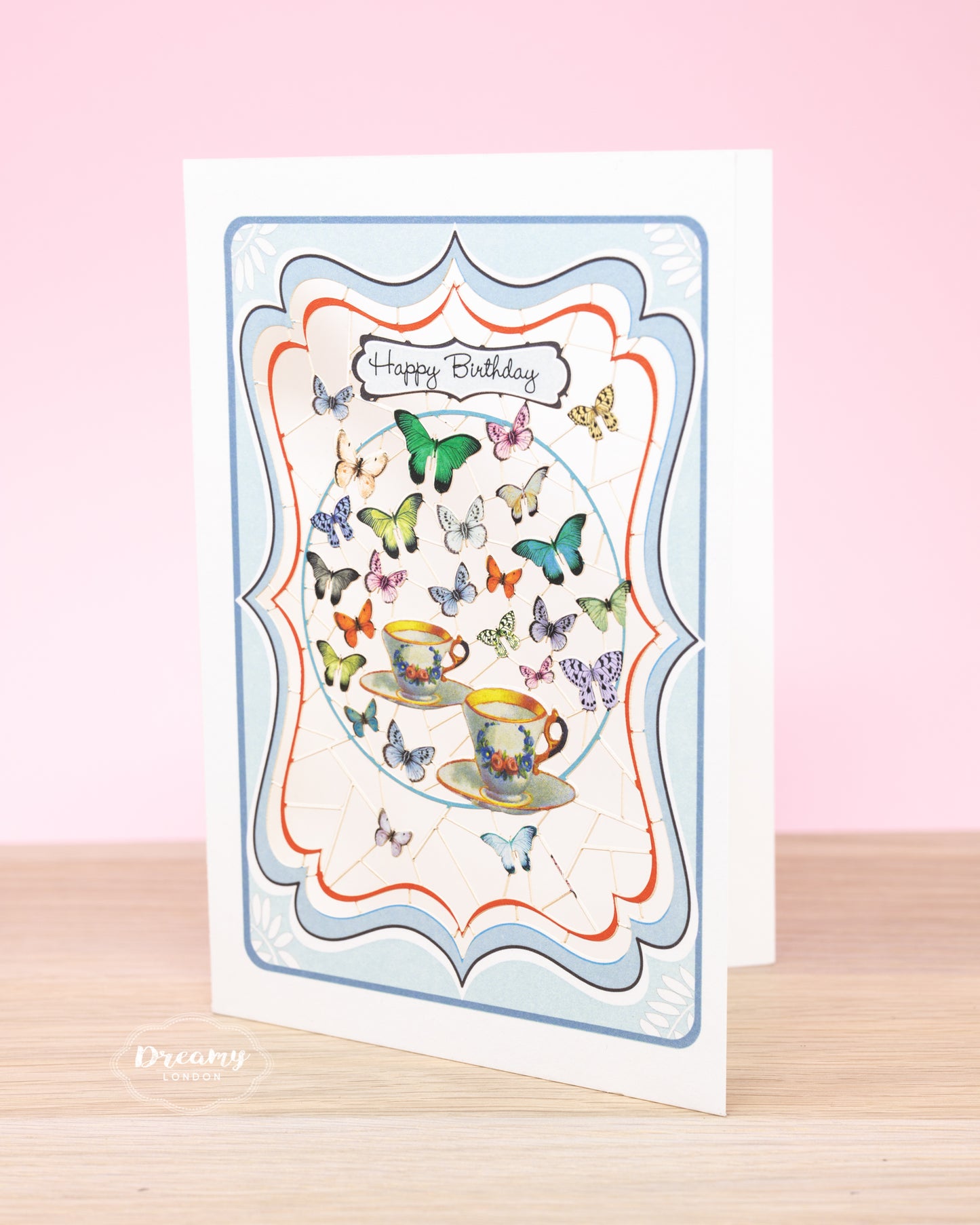 Butterflies and Birthday Tea Card - dreamylondon